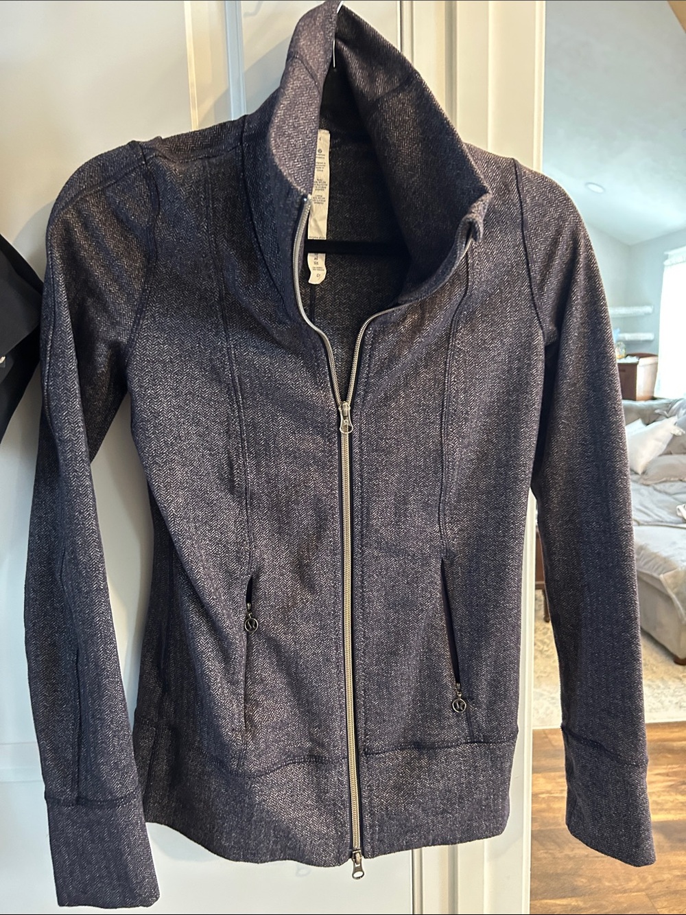 lululemon athletica Heathered Navy Full-Zip Bomber Jacket